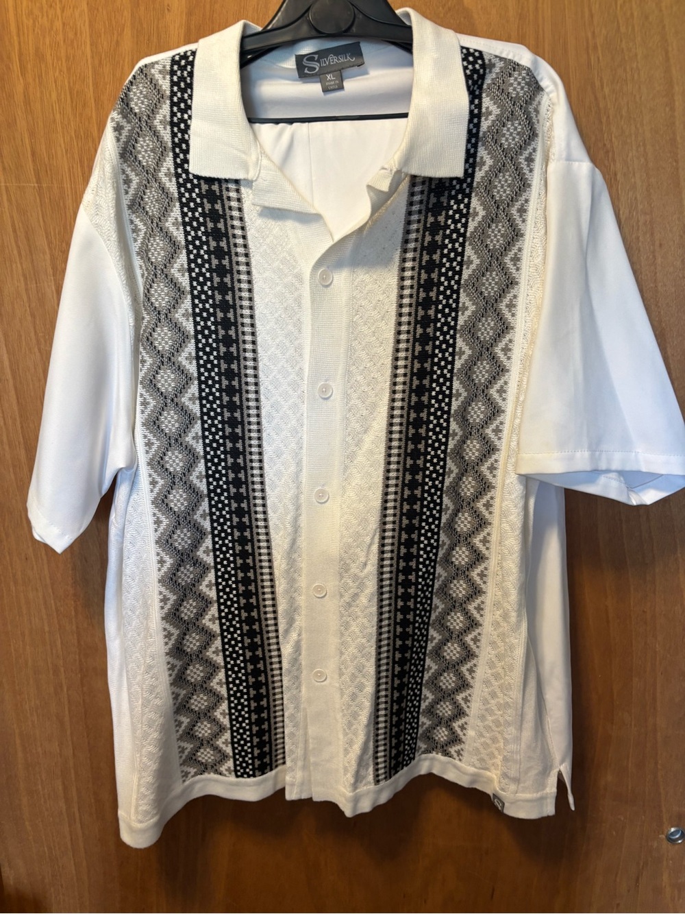 Silver Jeans White Shirt with Black Panels